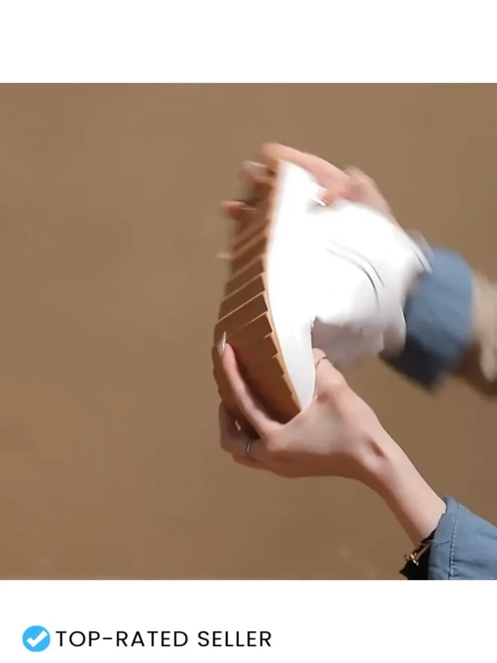 Wedge Platform Sneakers for Women Leather Upper Hidden Heel 3.94